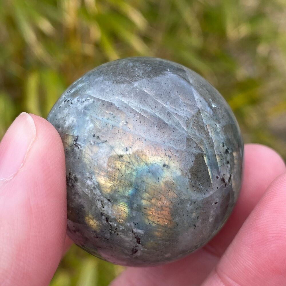 Labradorite Unusual Polished Sphere with Stand ~#3