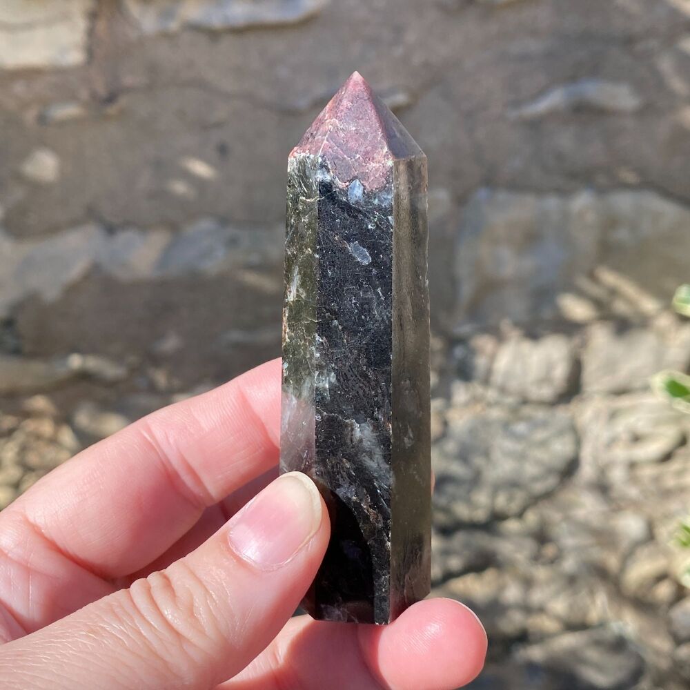 Garnet in Arfvedsonite Point ~ #2
