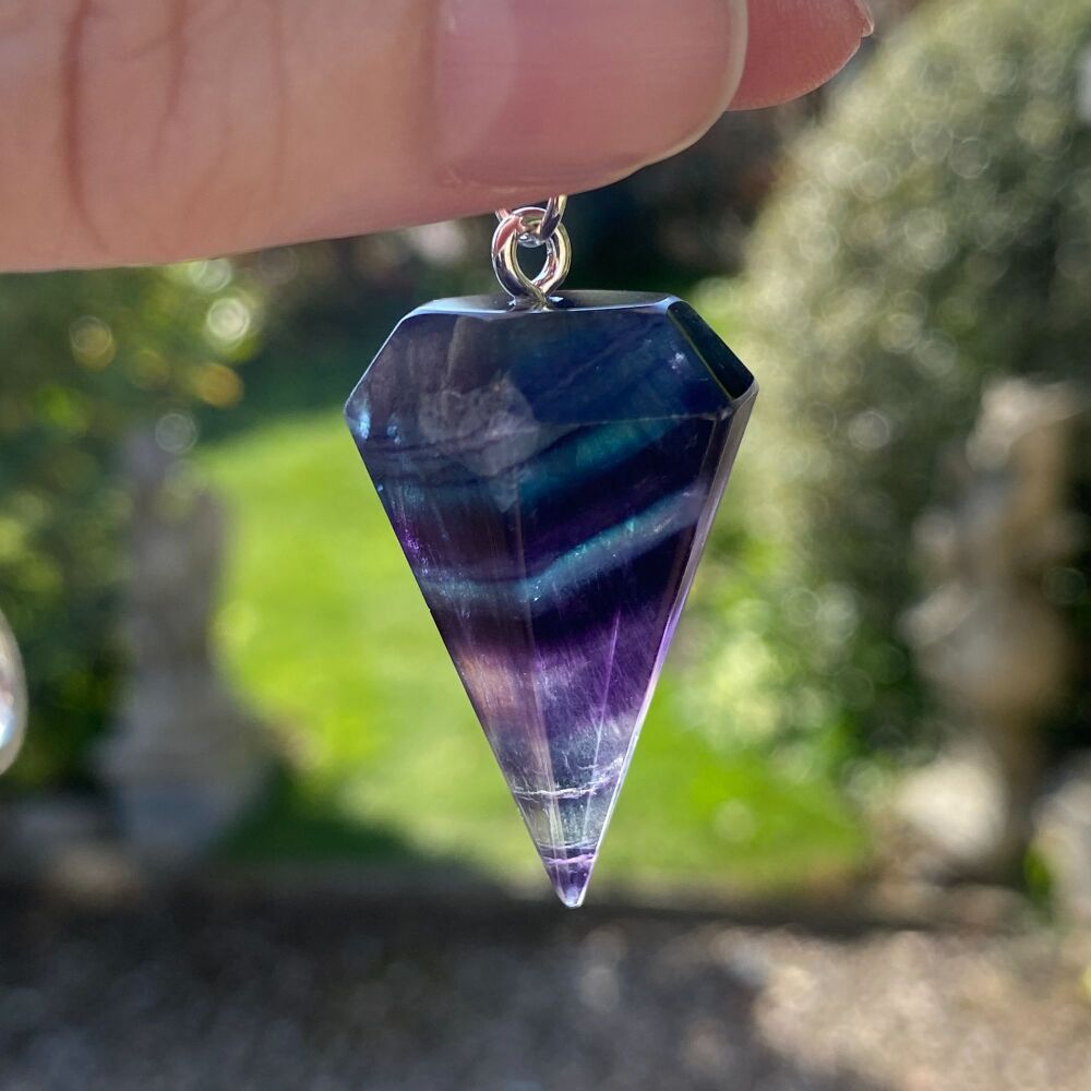 Fluorite Pendulum ~ Green/ Purple #4