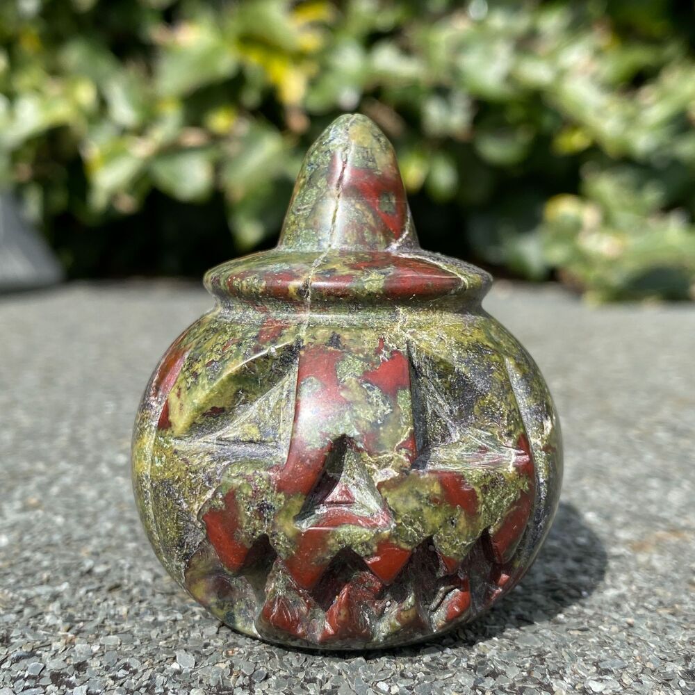 Carved Dragon Stone Pumpkin