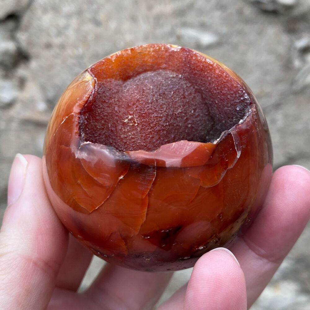 Carnelian Sphere with Druze