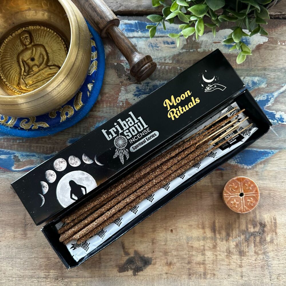 Tribal Souls Spiritual Incense Sticks and Ceramic Holder ~ Moon Ritual