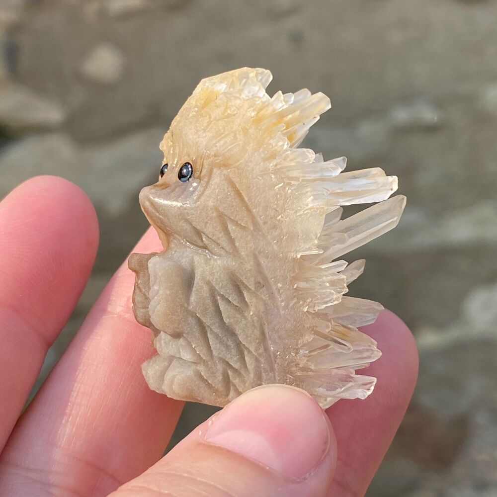 Druzy Quartz Cluster Animal ~ Cute Hedgehog