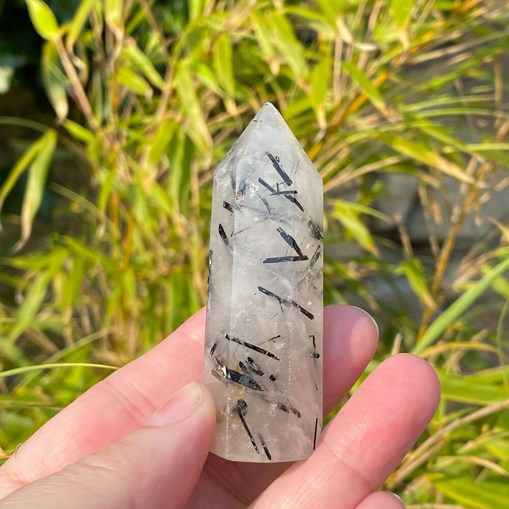Black Tourmaline in Quartz Point ~ #4