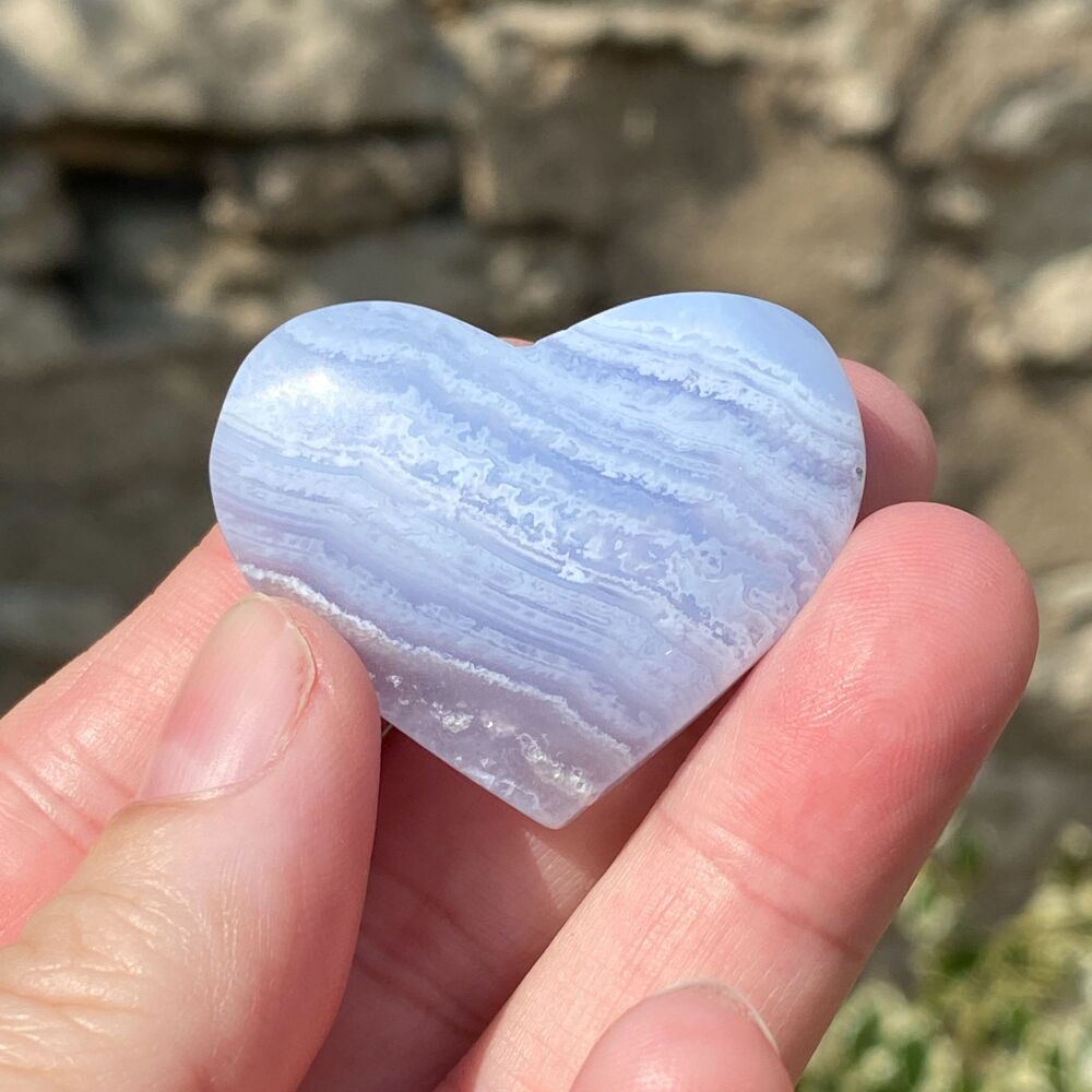 Blue Lace Agate Heart #A