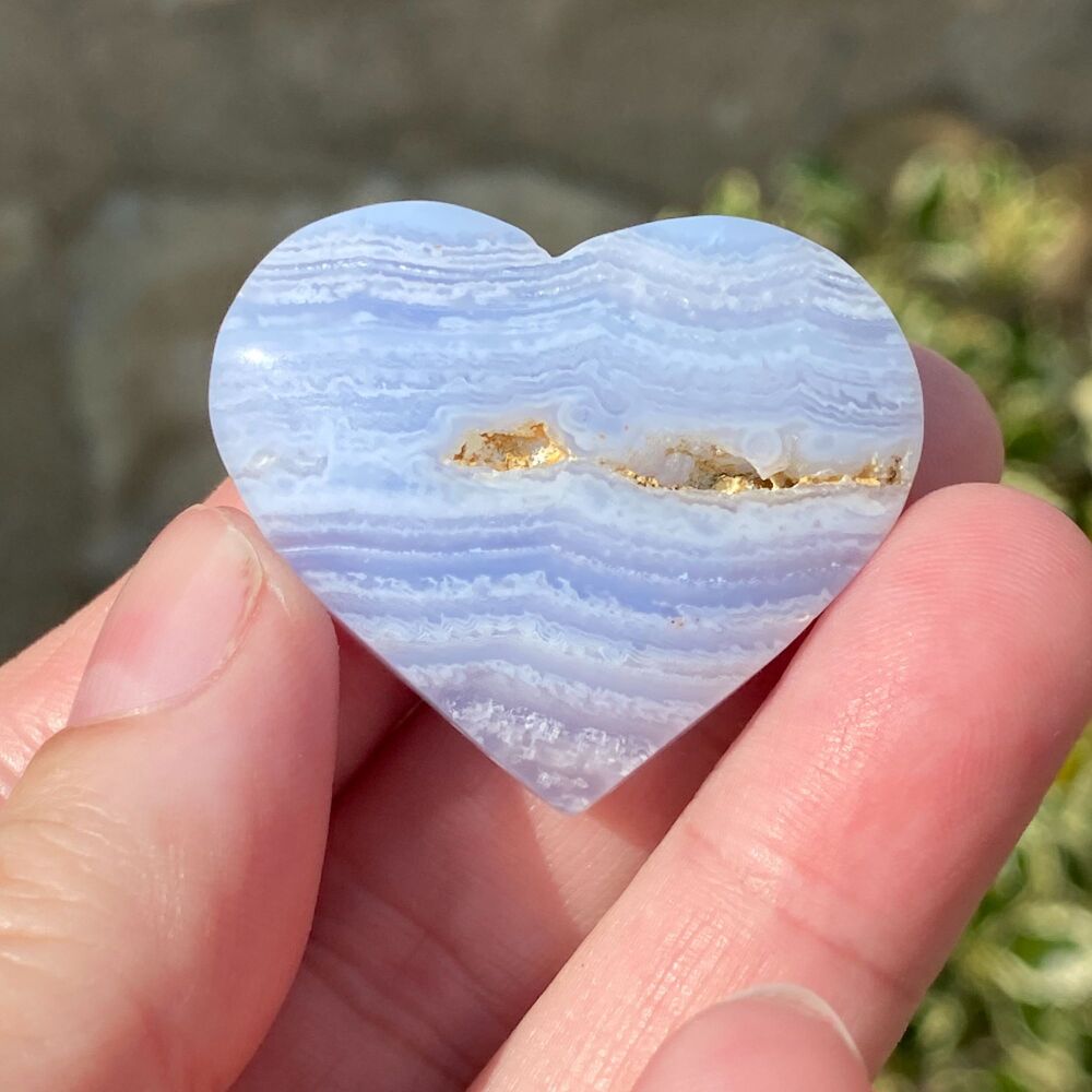 Blue Lace Agate Heart #C