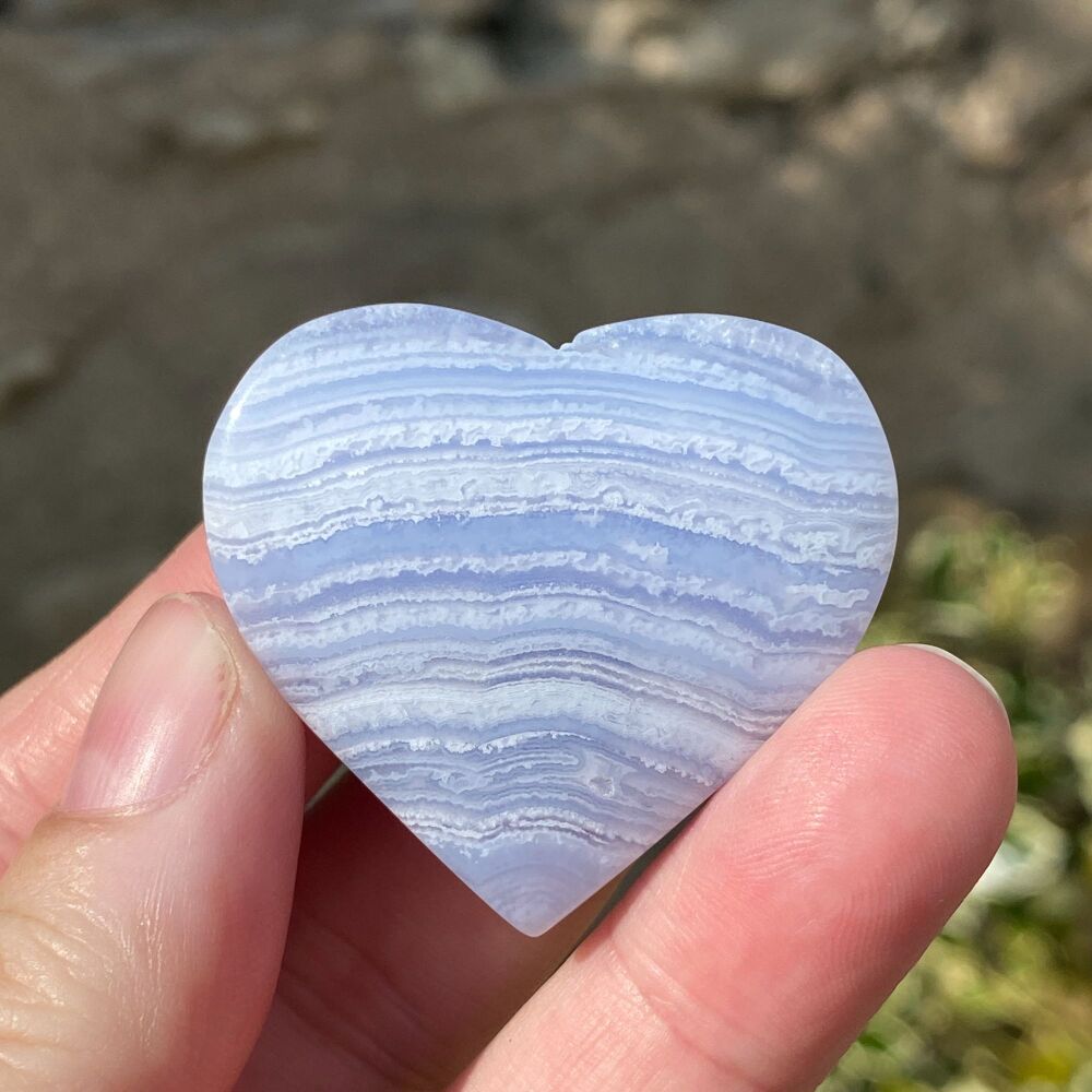 Blue Lace Agate Heart #D