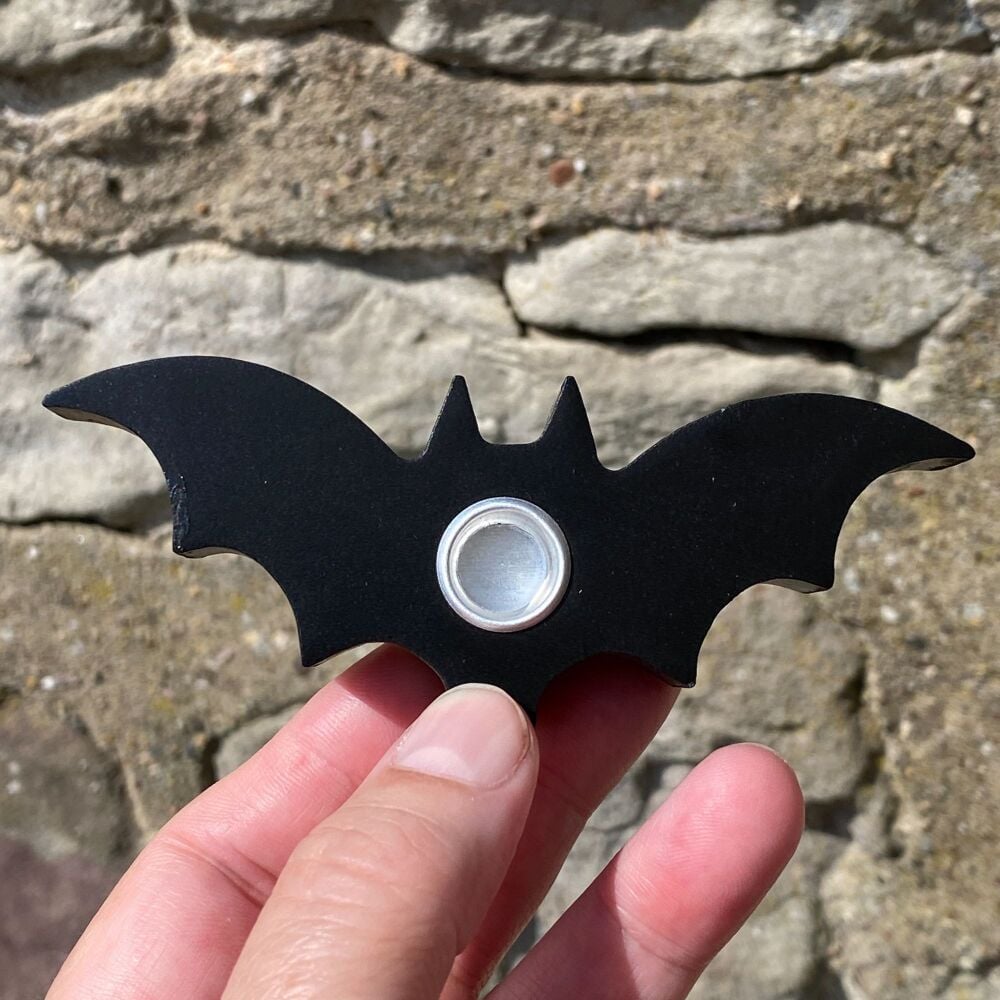 Wooden Black Bat Candle Holder