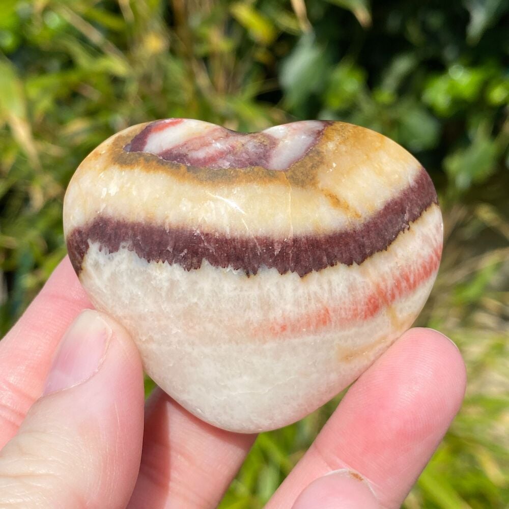 1000 Line Chocolate Calcite Heart ~ #3