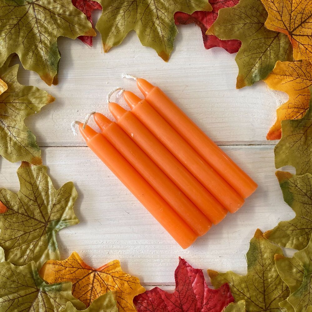 5 Orange 10 cm Spell Candles