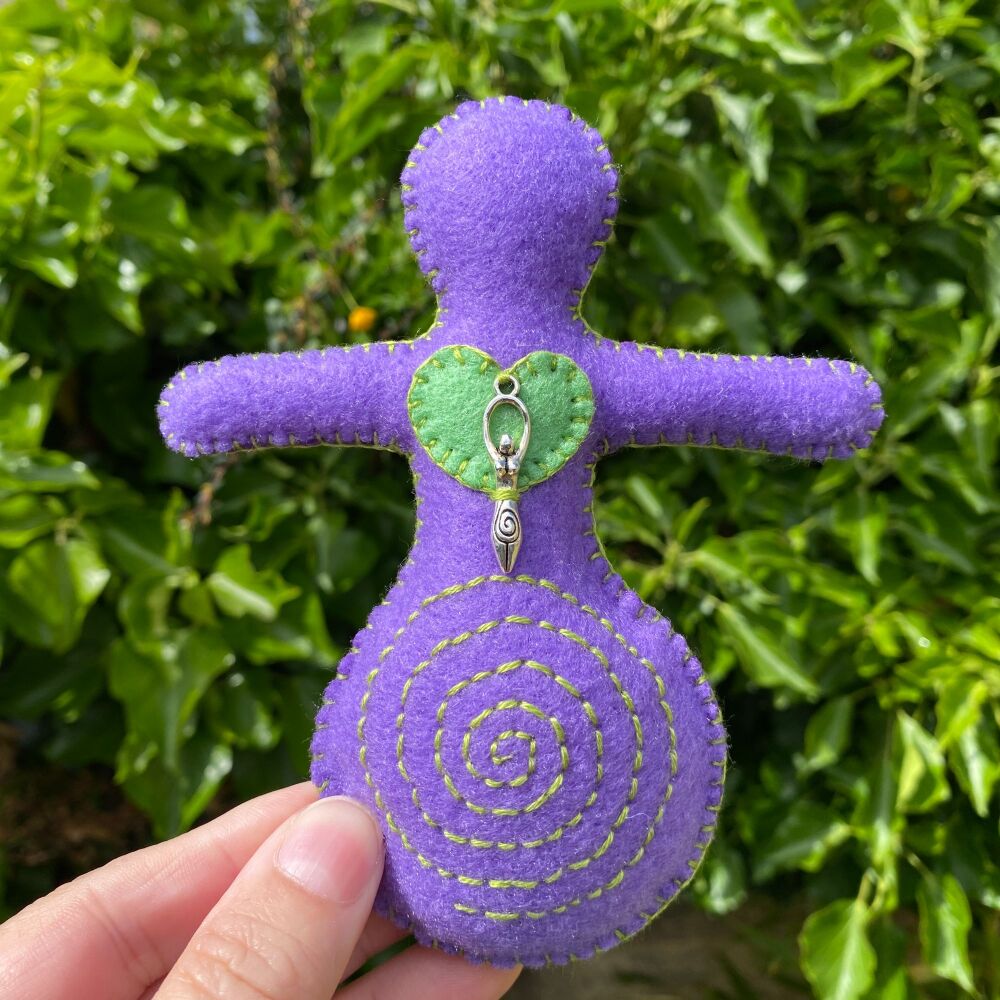 Goddess or Deity Doll for your Altar ~ Purple/ Green