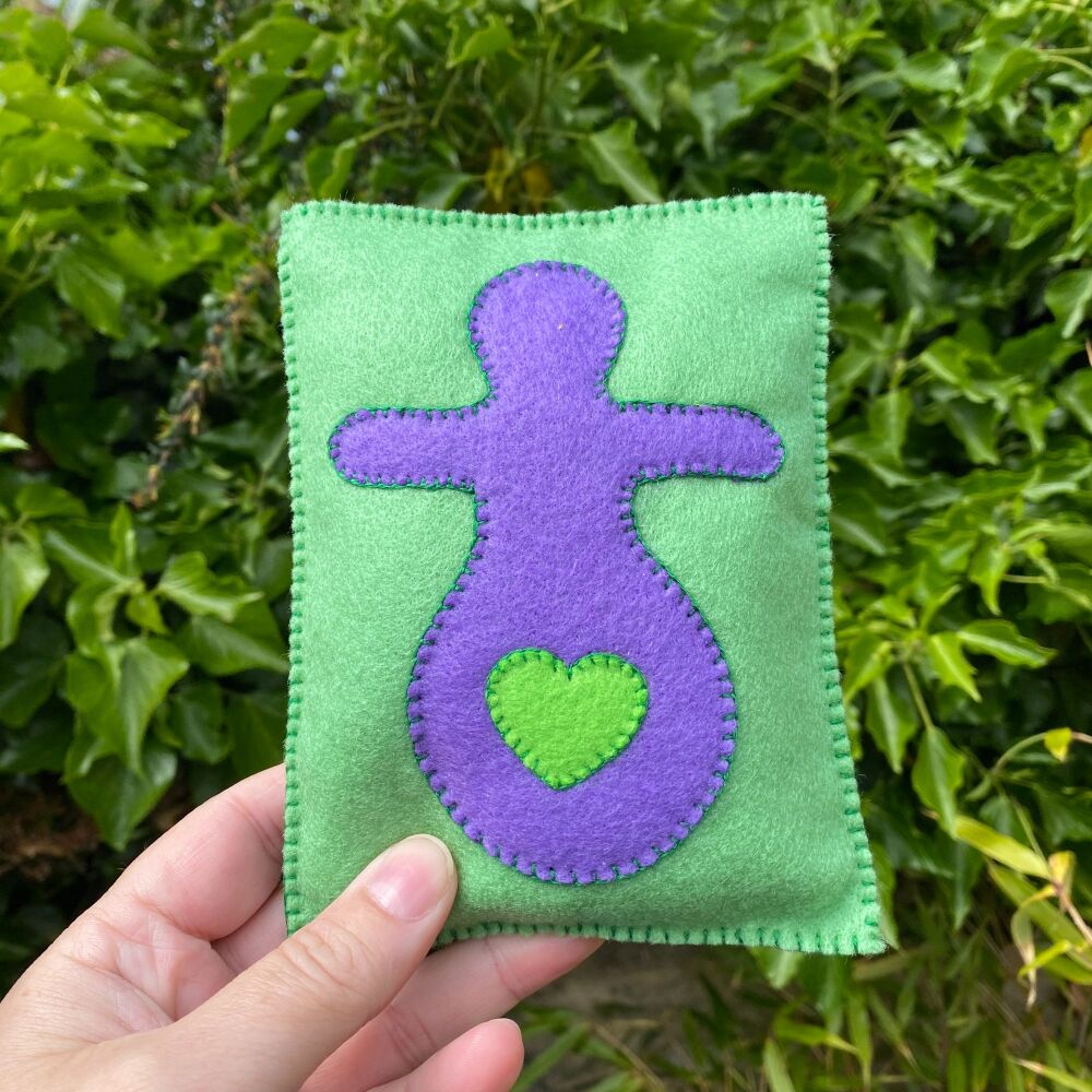 Goddess or Deity Pillow for your Altar ~ Green and Purple