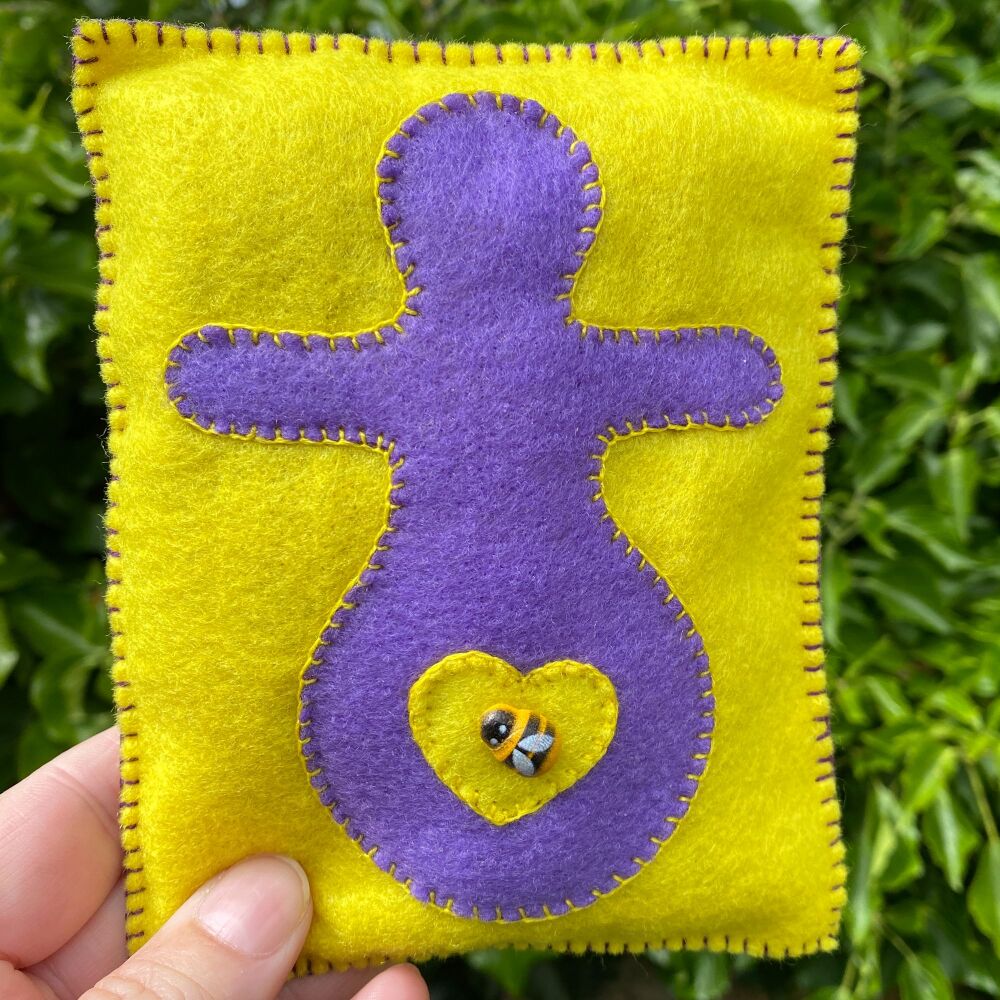 Goddess or Deity Pillow for your Altar ~ Purple and Yellow
