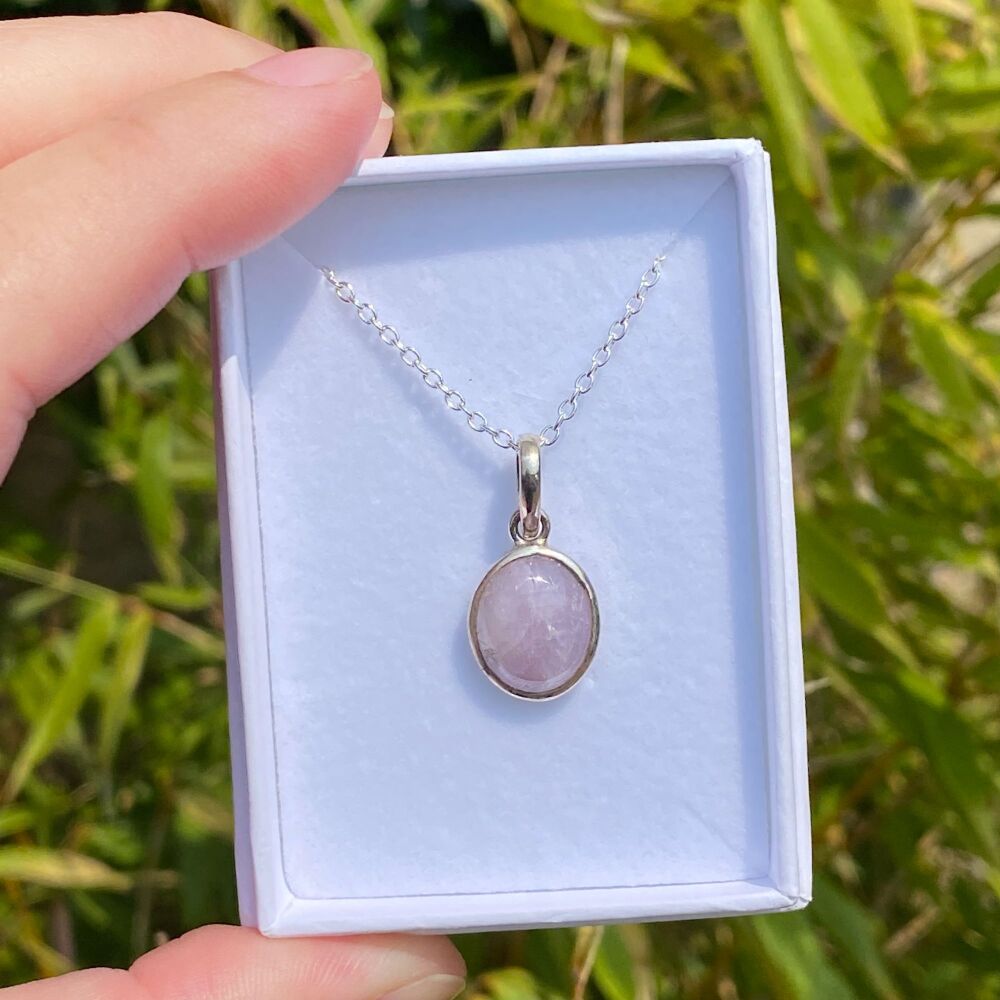 Mini Crystal Pendant  ~ Lepidolite with free chain and gift box