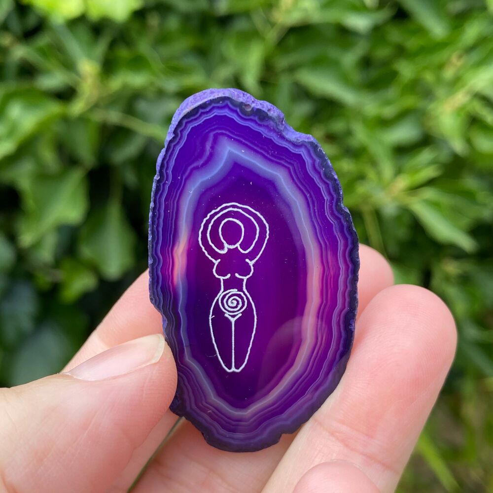 Agate Goddess Protection Amulet ~ # Purple #04