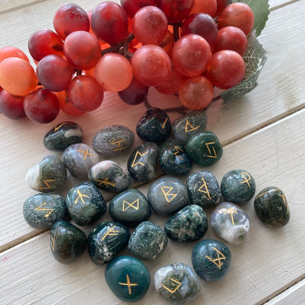 Crystal Runes ~ Moss Agate