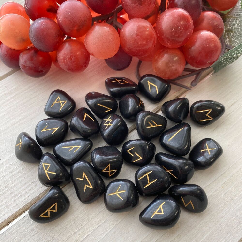 Crystal Runes ~ Black Agate