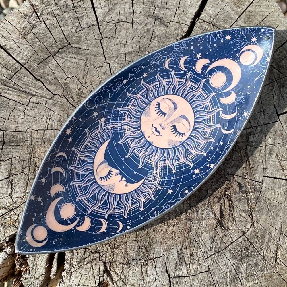 Enamel incense Bowl with Sun and Moon design
