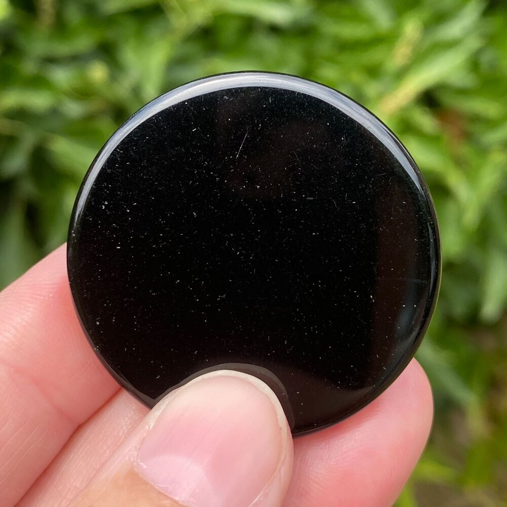 Black Obsidian Pocket Protection Mirror ~ #2