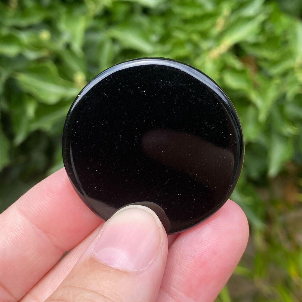 Black Obsidian Pocket Protection Mirror ~ #3