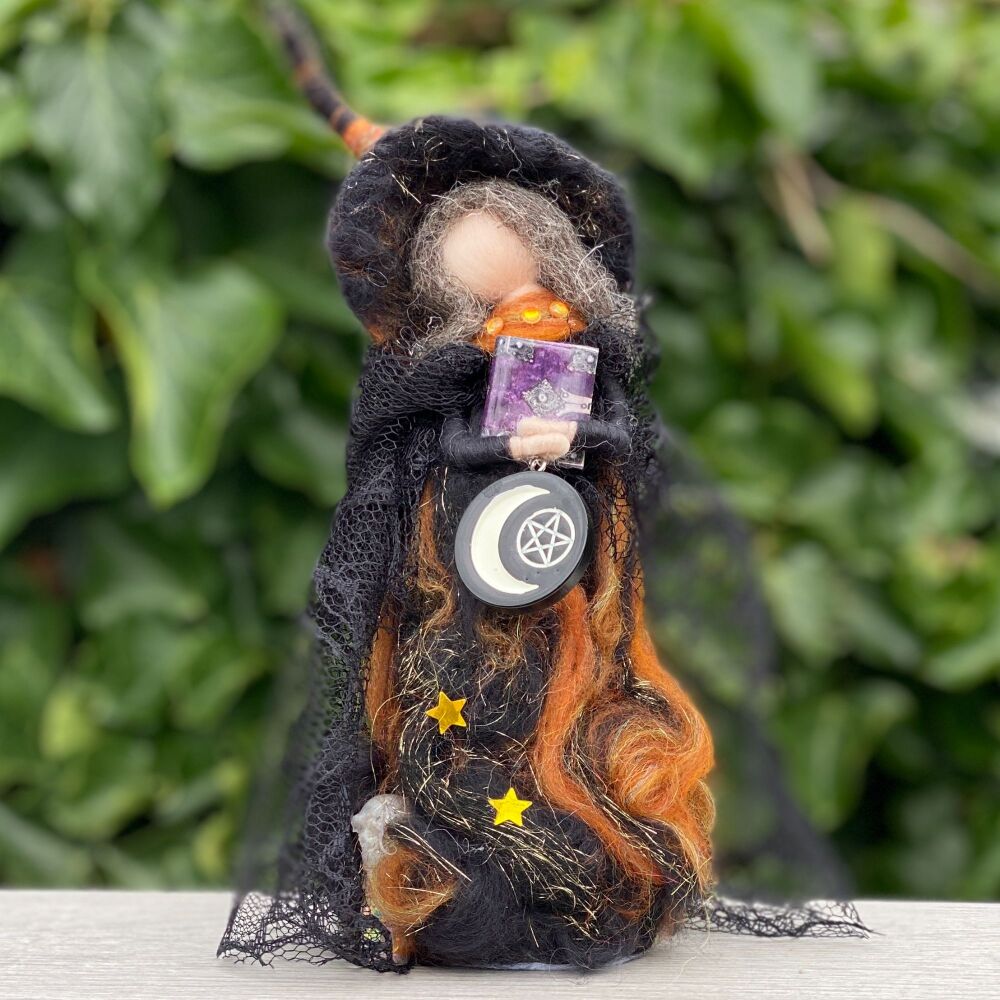 5: Black and Gold Needlefelt Witch