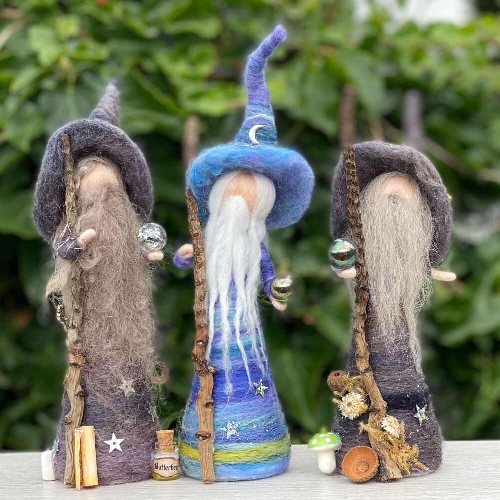 6: Set of Three Needlefelt Wizards