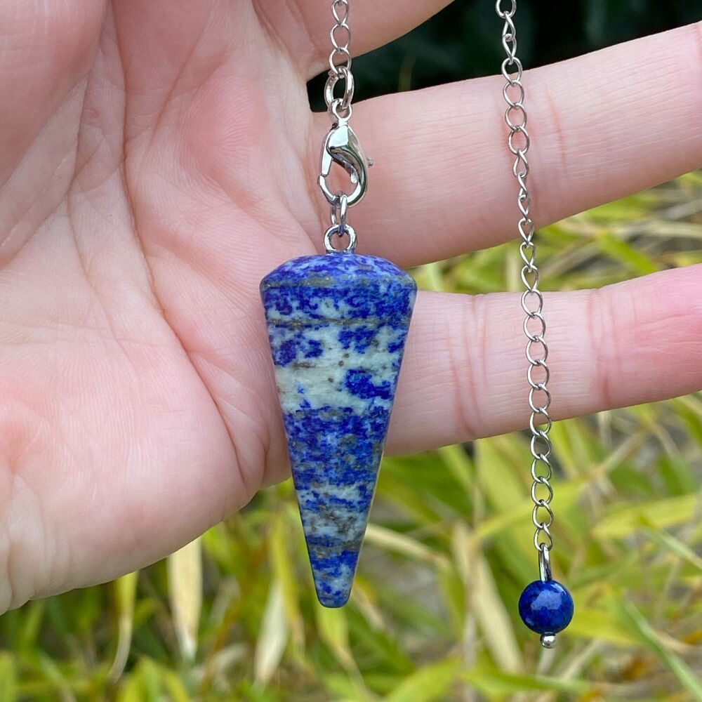 Lapis Lazuli Faceted Pendulum