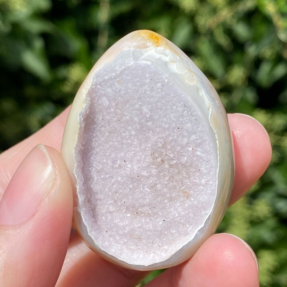 Agate Egg with crystals