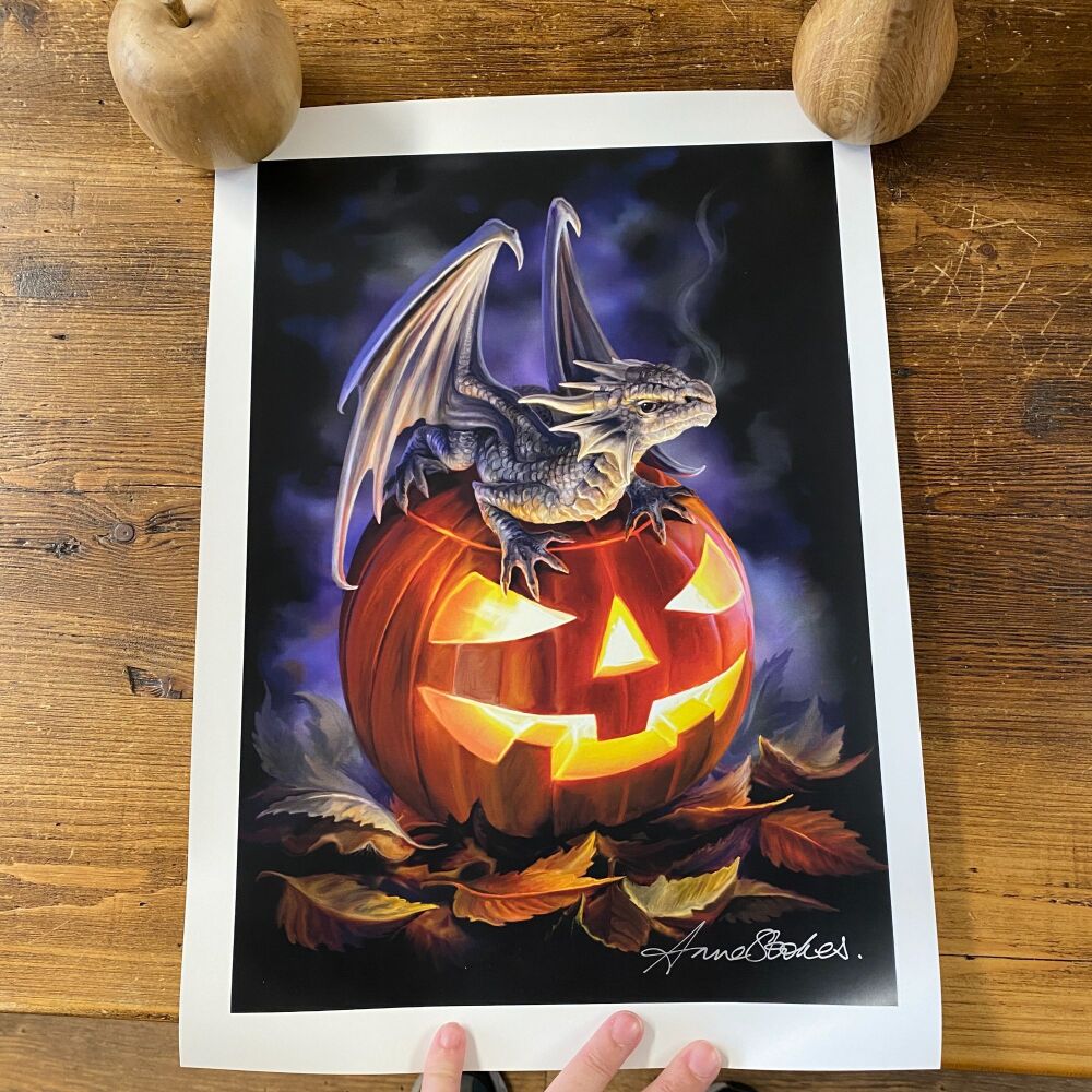 Anne Stokes Trick or Treat signed poster