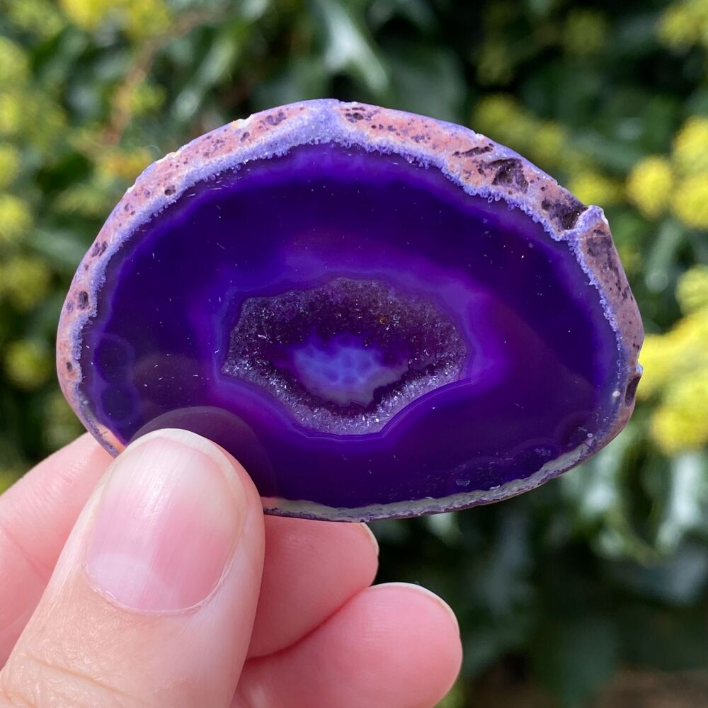 Agate Slice with crystals