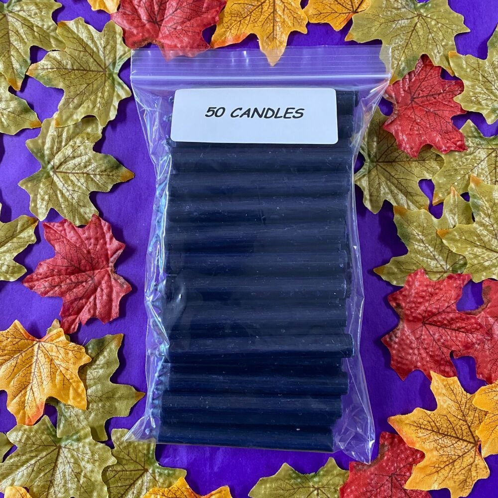 ** 50 Black 10 cm Spell Candles ~ SALE