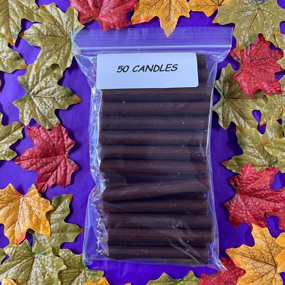 ** 50 Brown 10 cm Spell Candles ~ SALE