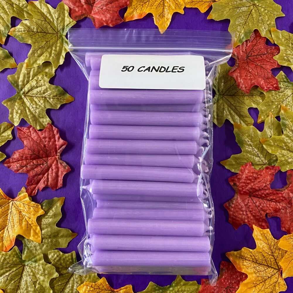 ** 50 Lilac 10 cm Spell Candles ~ SALE