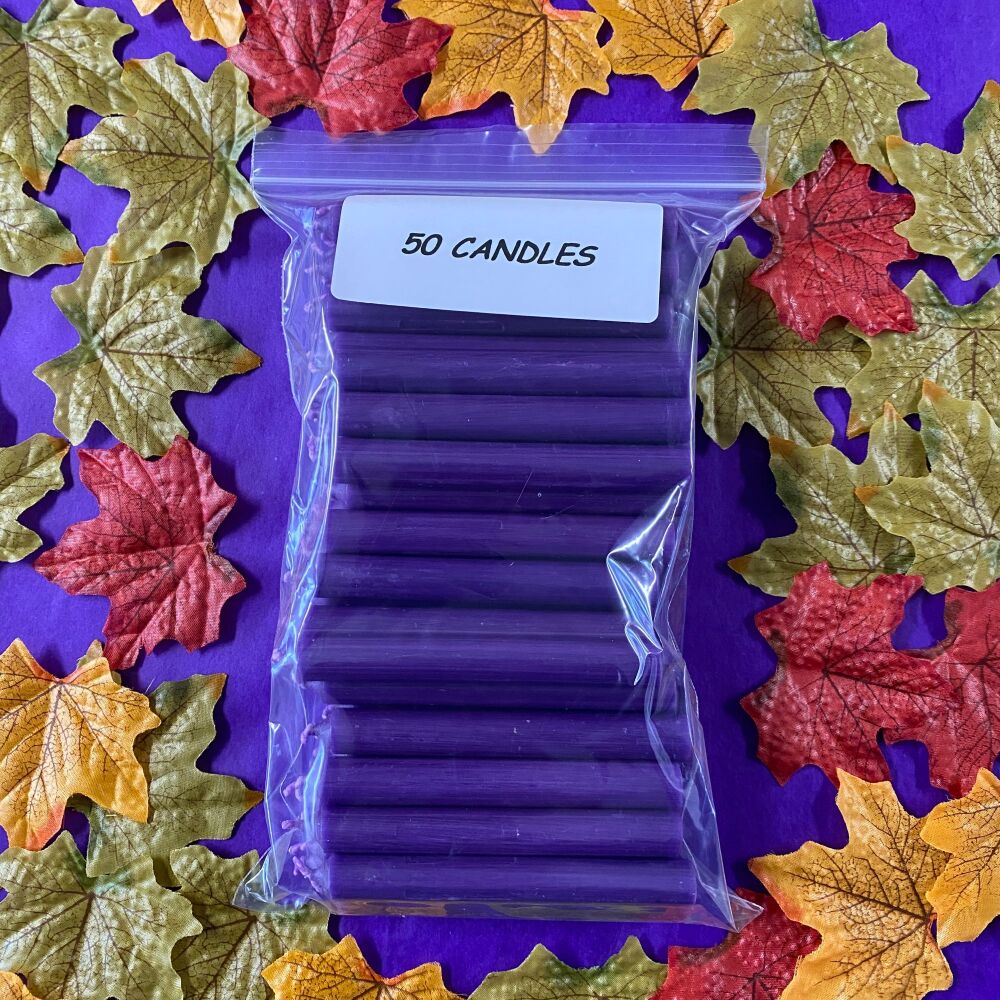 ** 50 Purple 10 cm Spell Candles ~ SALE