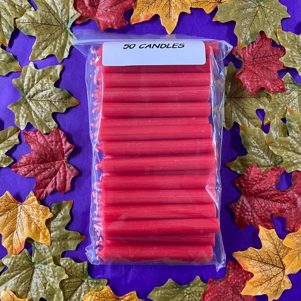 ** 50 Red 10 cm Spell Candles ~ SALE