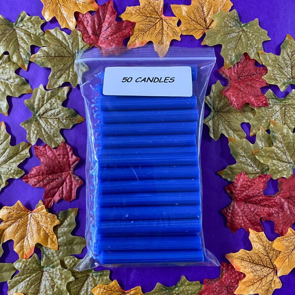 ** 50 Royal Blue 10 cm Spell Candles ~ SALE