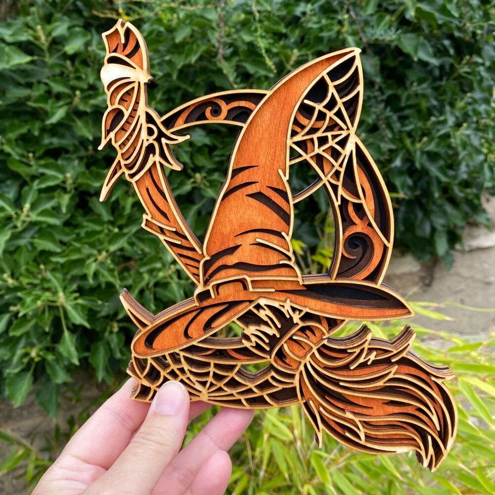 Witches Hat wooden  hanging picture