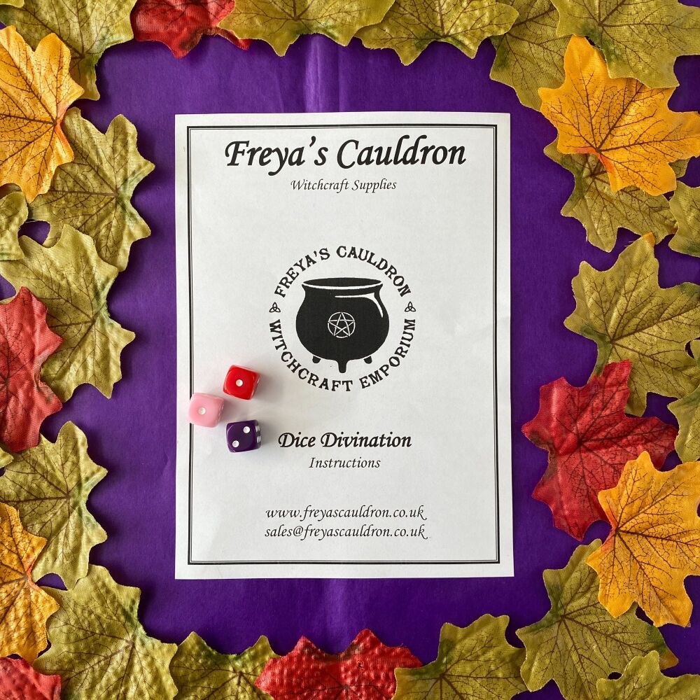 3 Dice Divination Set with Instructions.