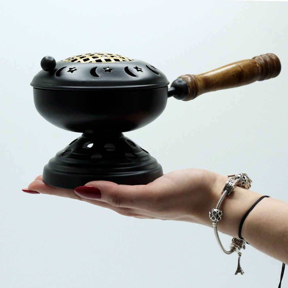 Large Iron Incense Burner on stand