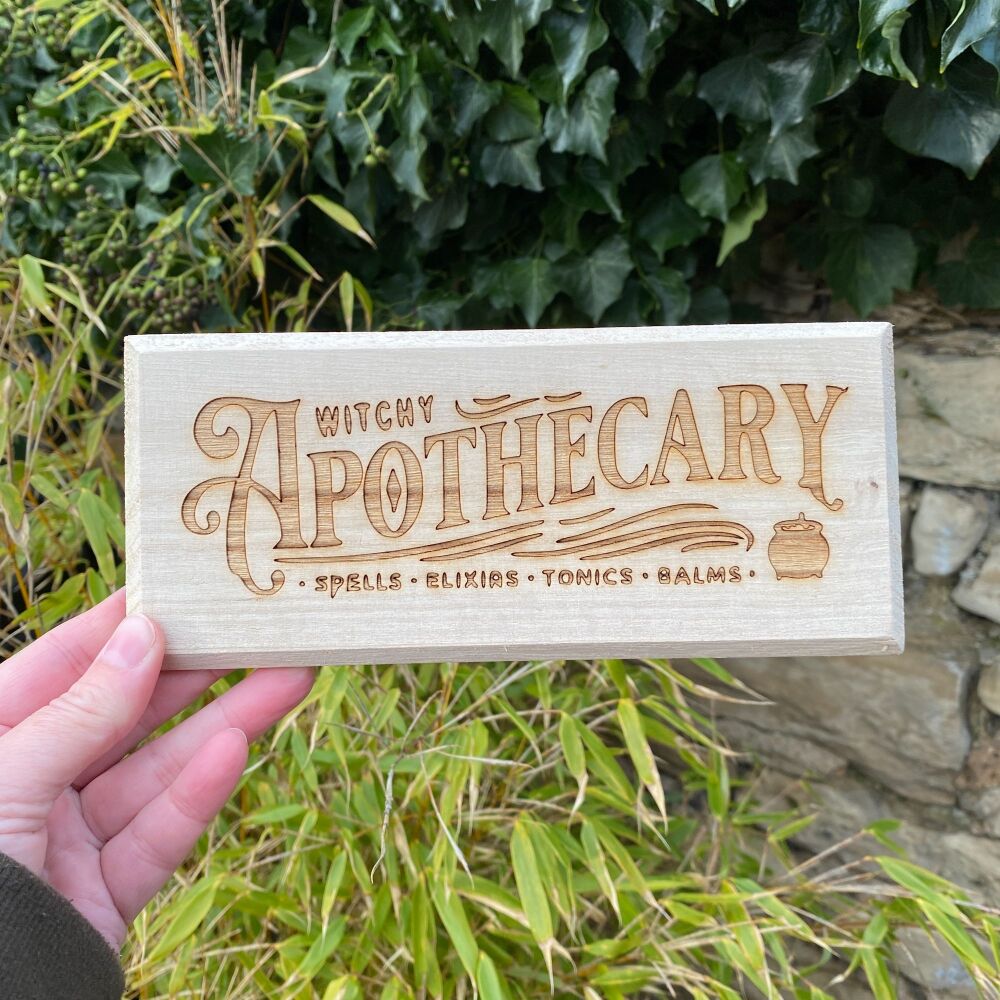 Apothecary Wooden Sign with wall honger