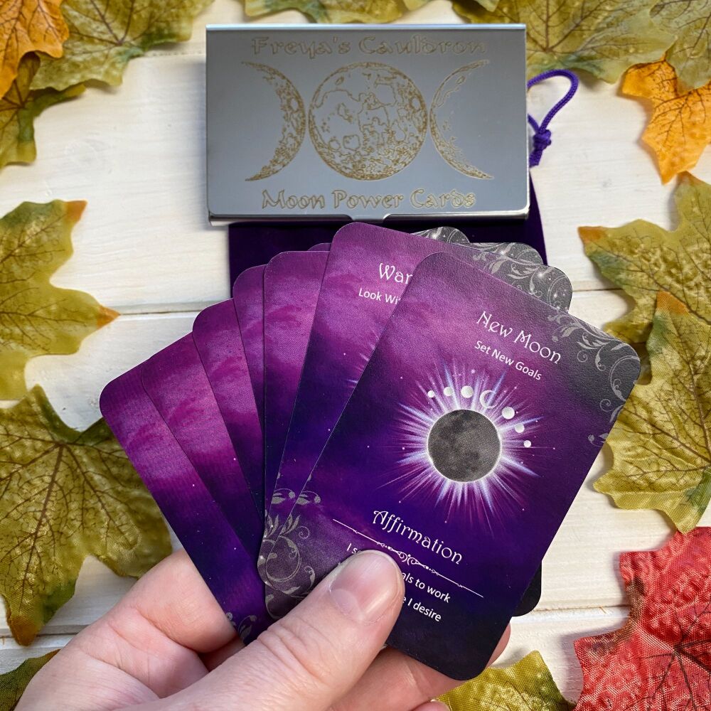 Set of Moon Power Cards with Metal Case