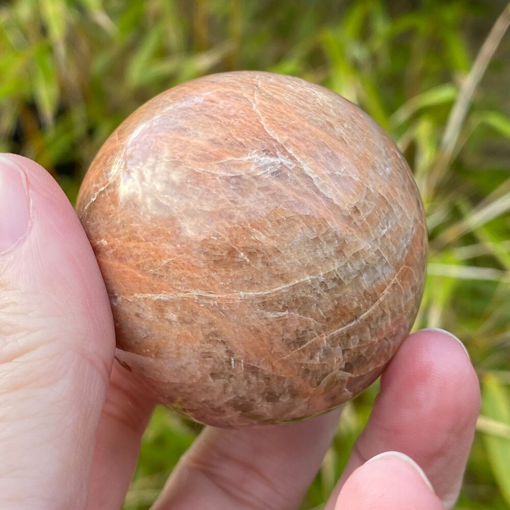 Peach Moonstone Sphere with Stand ~ #1