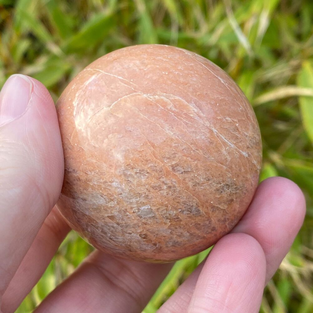 Peach Moonstone Sphere with Stand ~ #3
