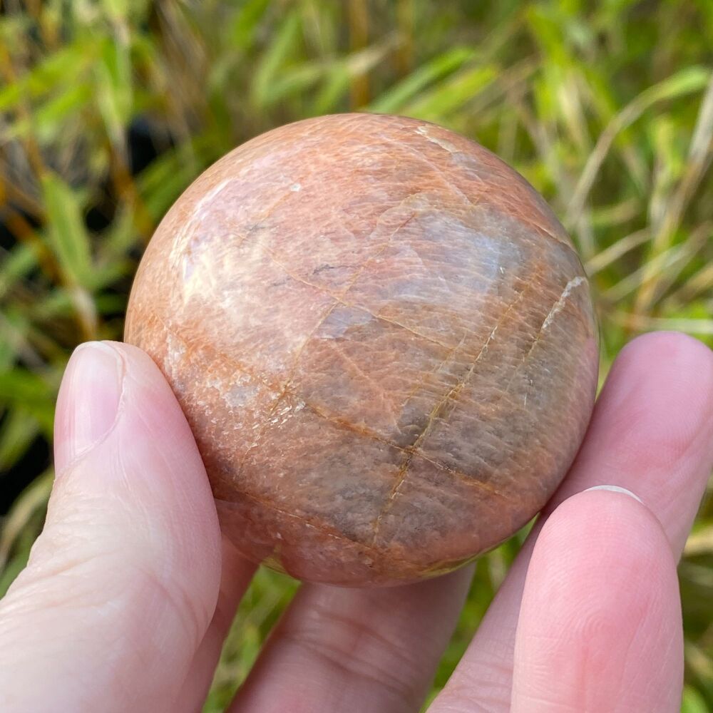 Peach Moonstone Sphere with Stand ~ #5