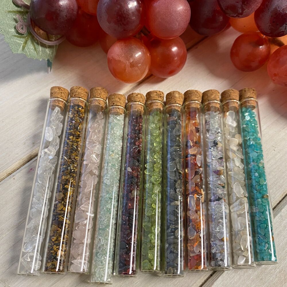 Cute Vial of Crystal Chips ~ Amazonite