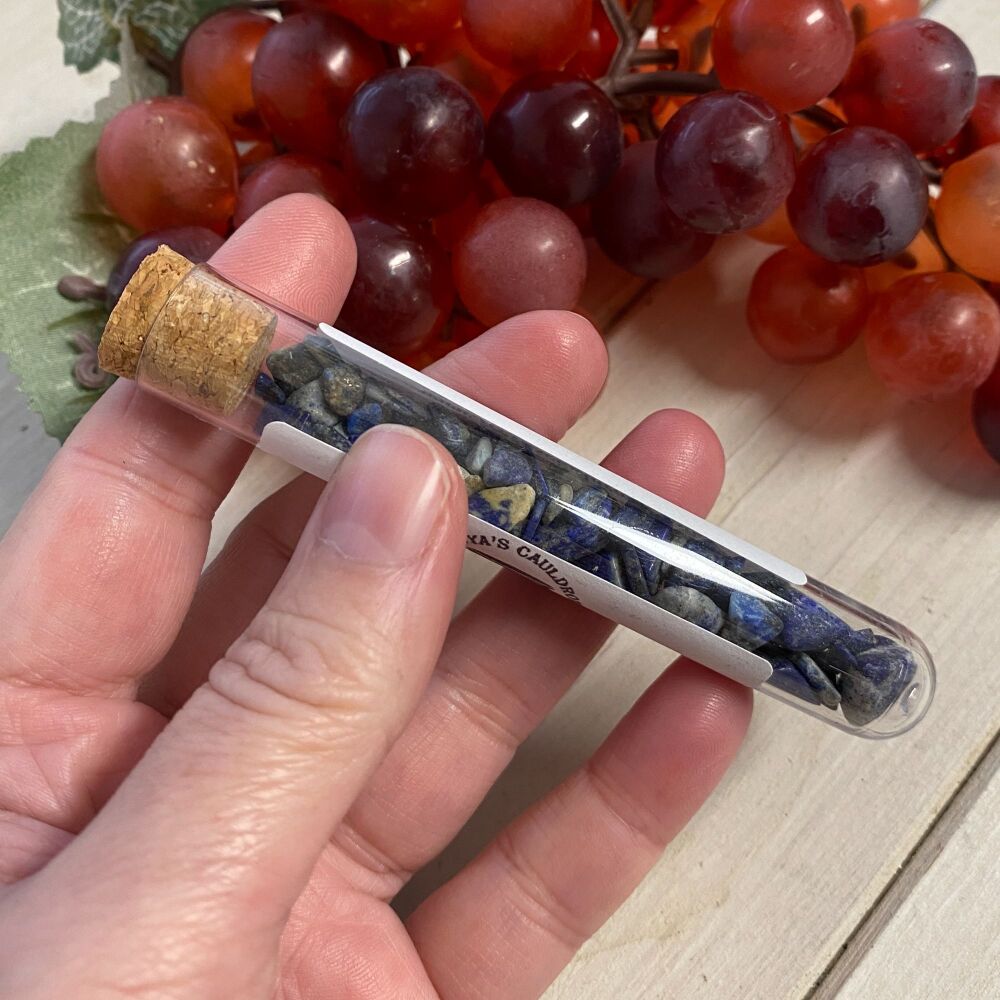 Cute Vial of Crystal Chips ~ Lapis Lazuli