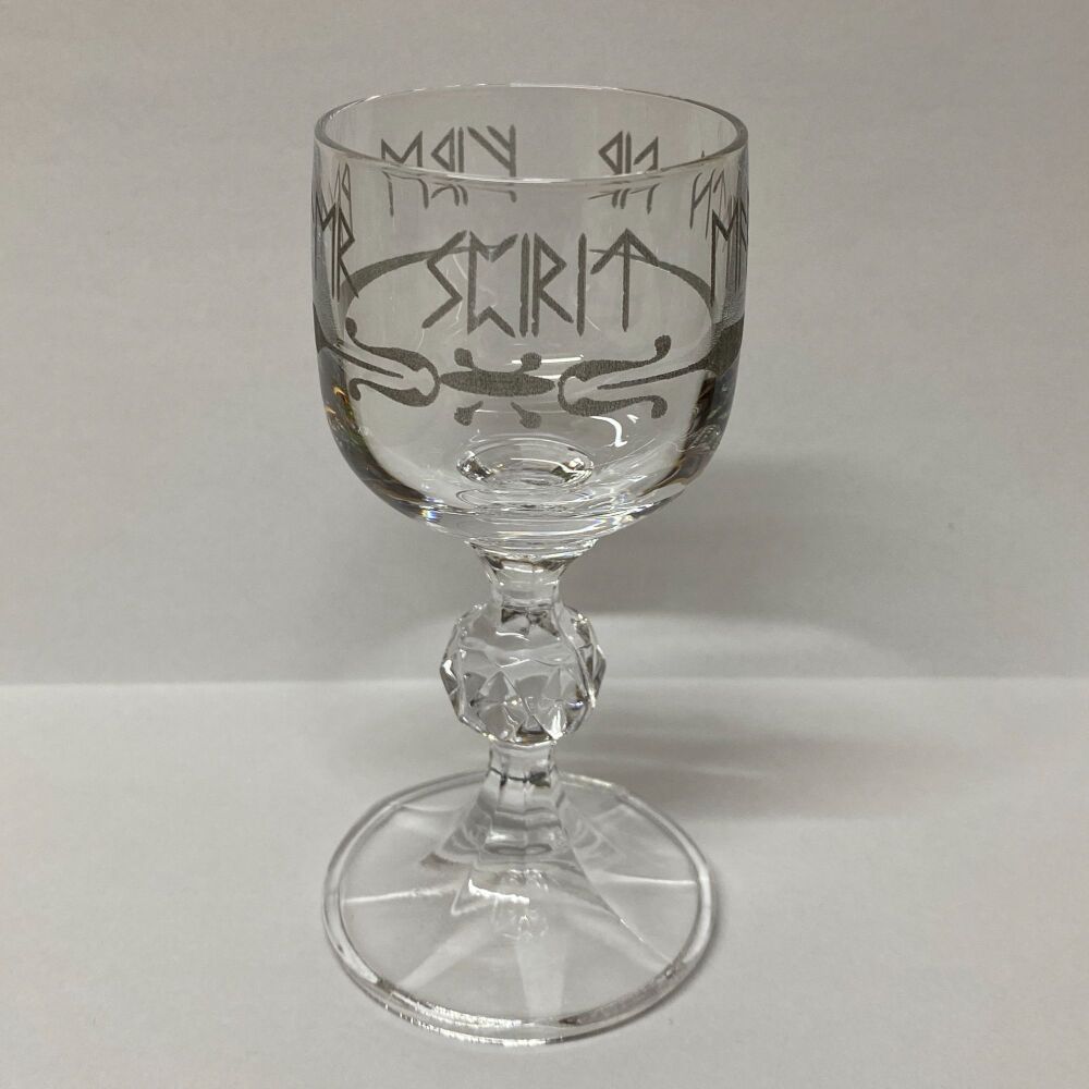 Glass Chalice with Elements in Runes Design