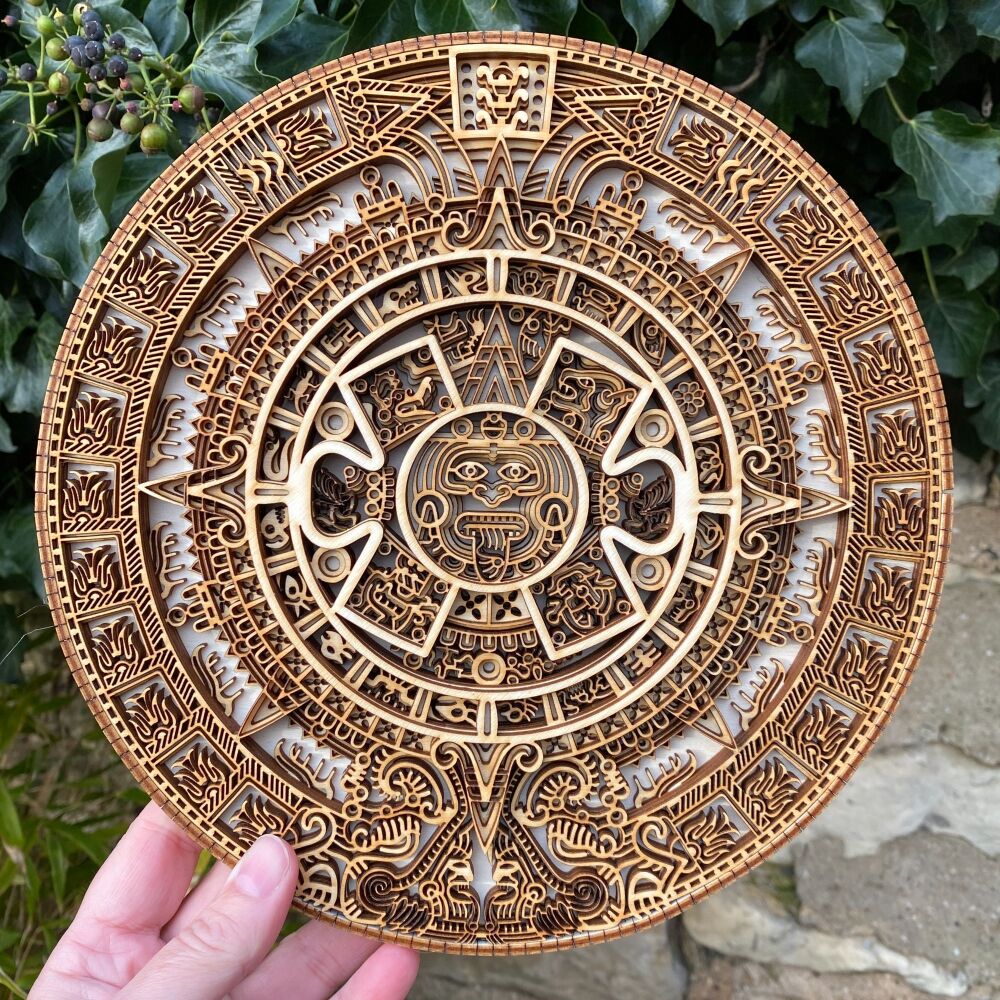 Aztec Calendar with multi layers of wood