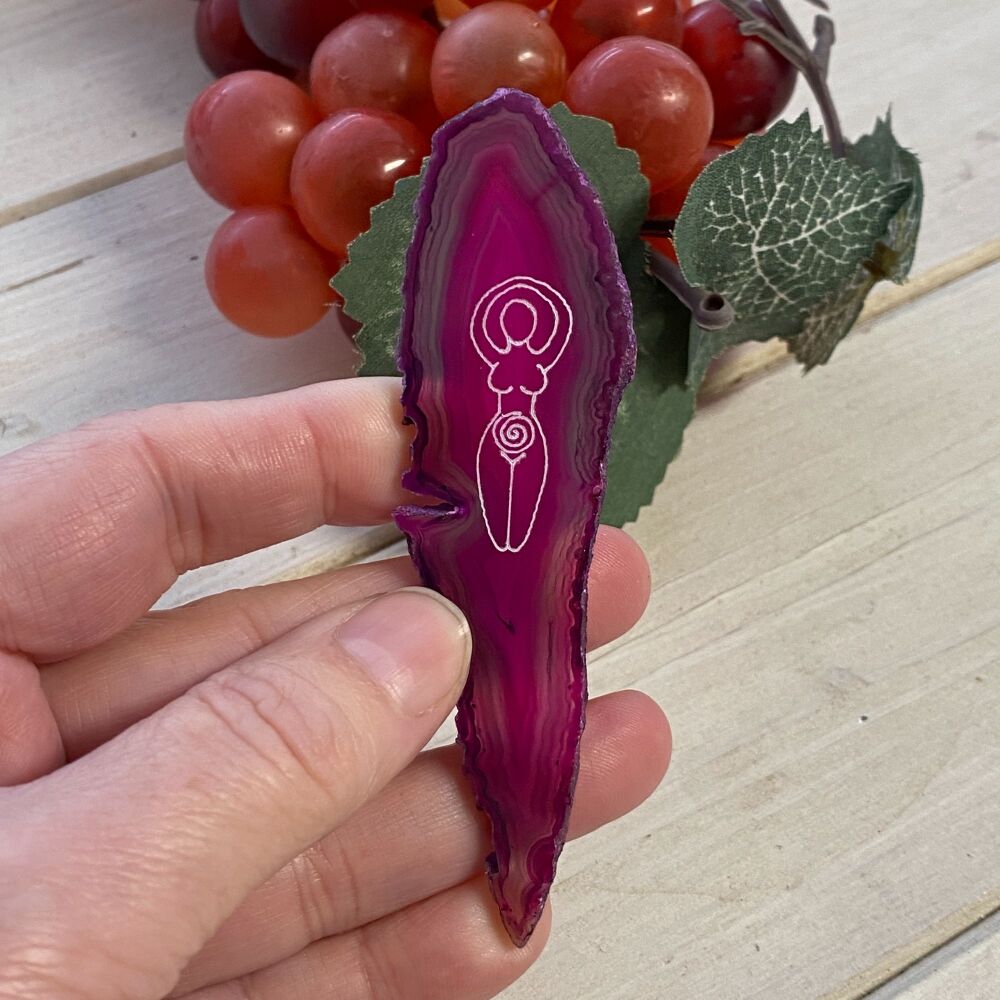 Agate Goddess Protection Amulet ~ Pink 2