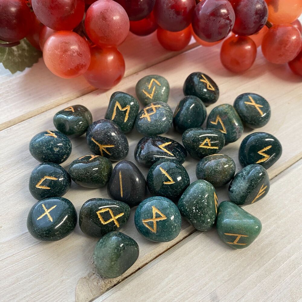 Crystal Runes ~ Moss Agate